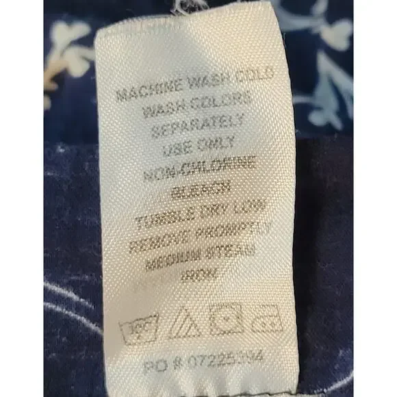 Only Necessities Women's 4X Bib Front Blue Floral Lounge Dress Nightgown Pockets - Picture 6 of 7